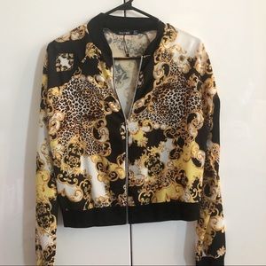 Versace patterned light bomber jacket